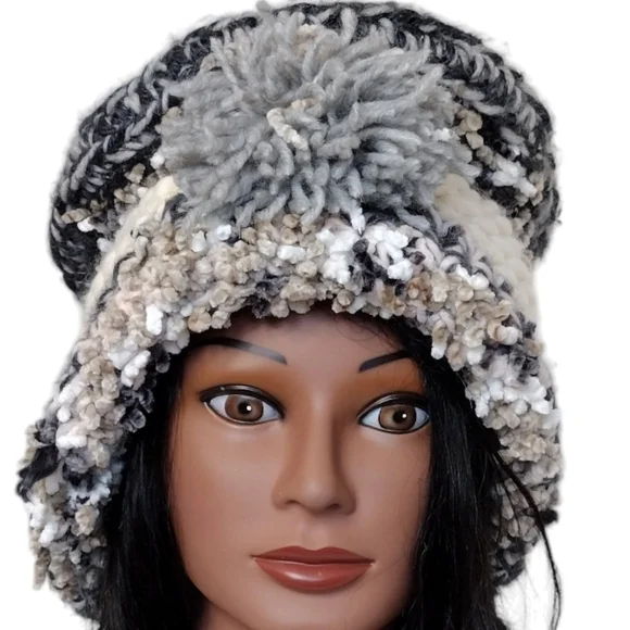 Beret Slouchy top Boho Hat OOAK Handmade Crochet Free Hand Women's One Size - Picture 6 of 8